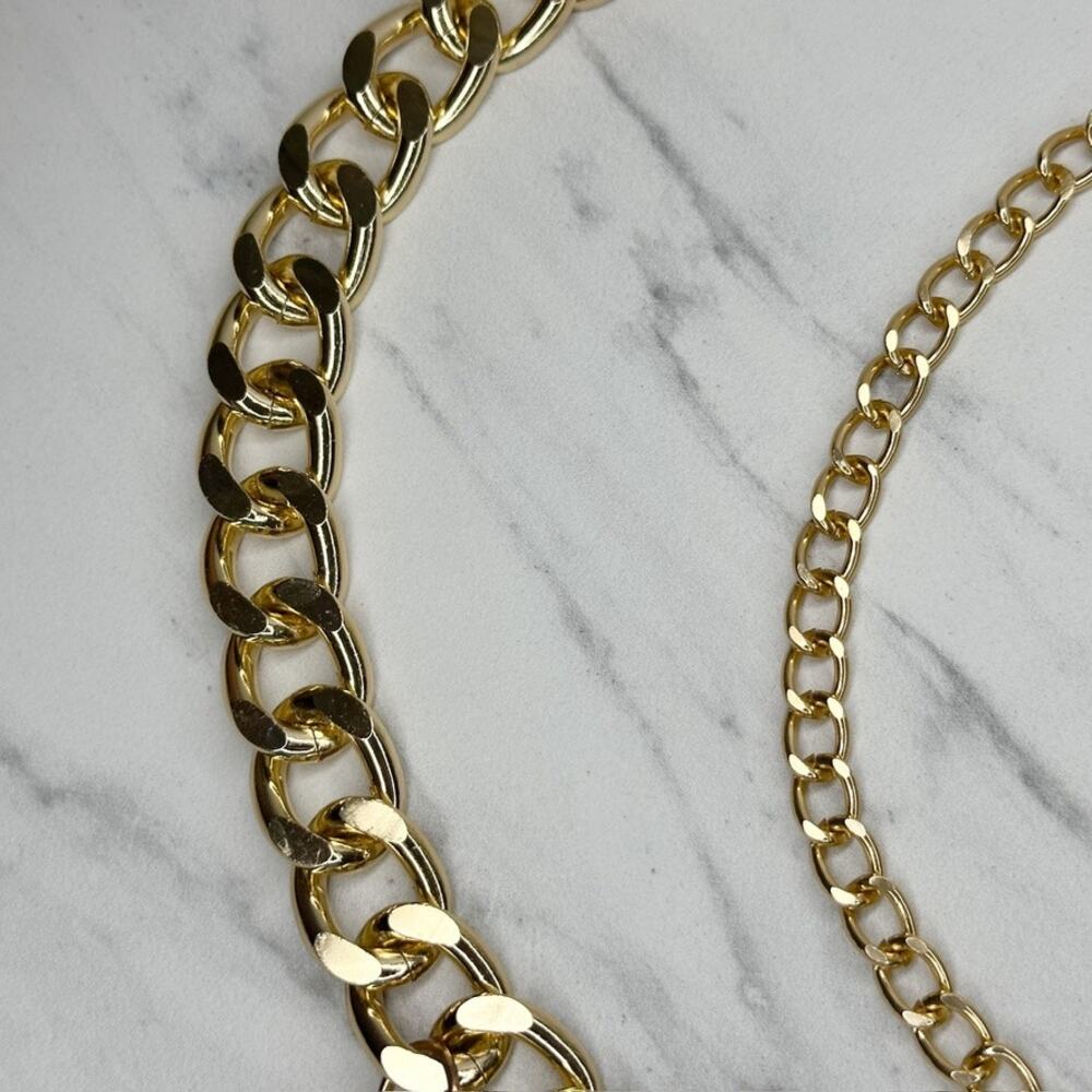 Womens Gold Tone Draped Multi Chain Belt Coin Charm One Size (OS) ✨ - Picture 5 of 16